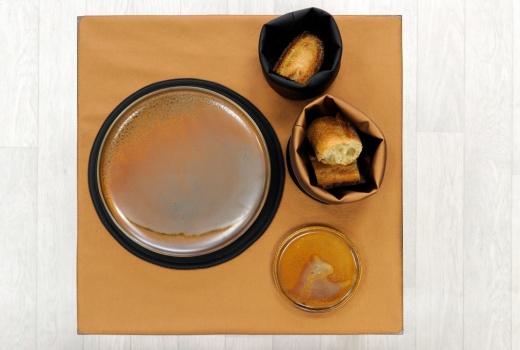 Panière à pain en simili cuir - recto-verso sur mesure - Chez elles