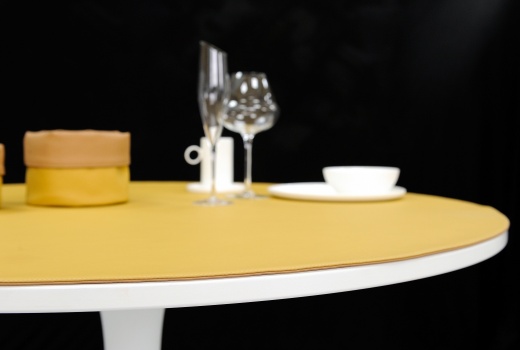 Rond de table Simili cuir - recto/verso sur-mesure - Chez elles